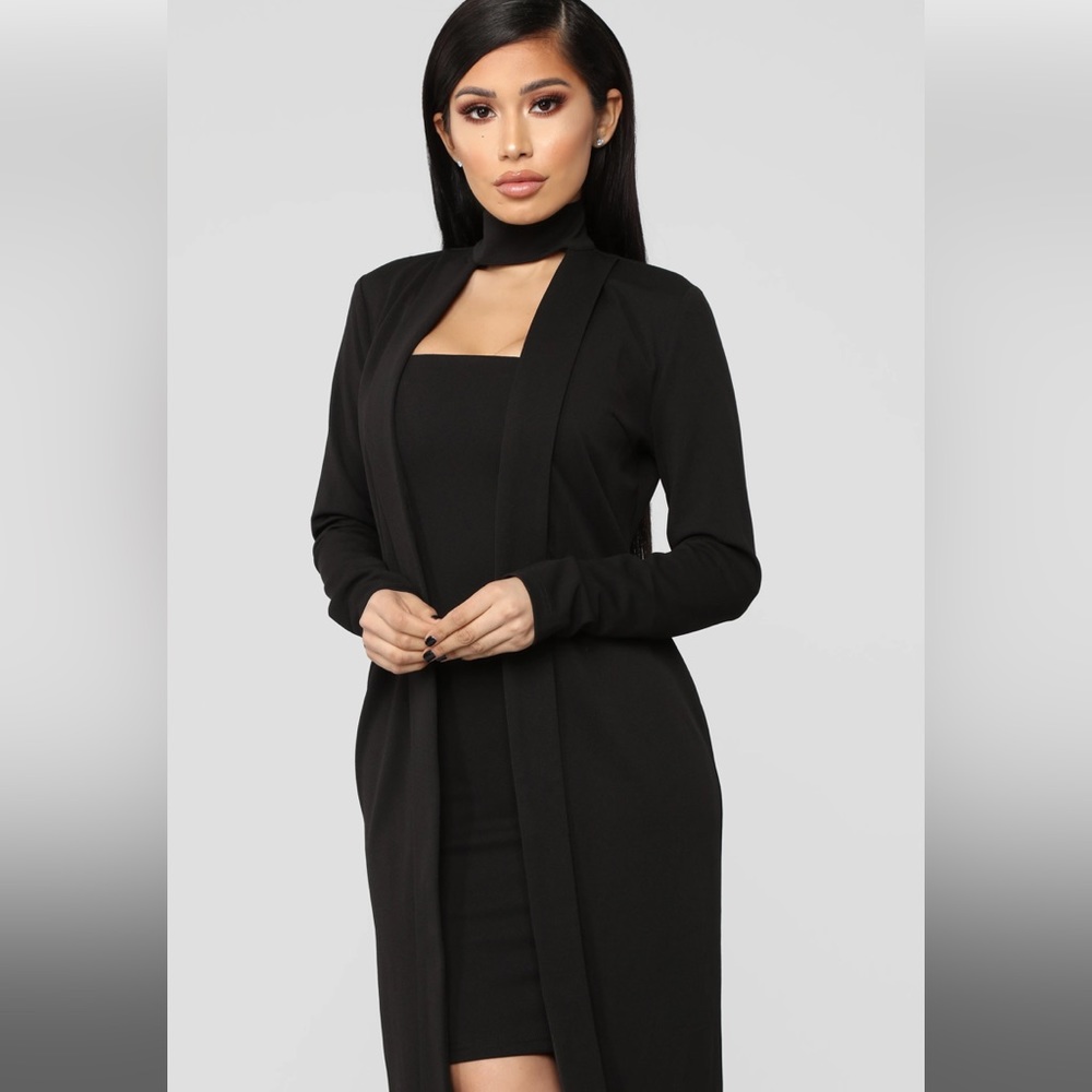 FashionNova | little black dress with longline blazer size small - Picture 2 of 11